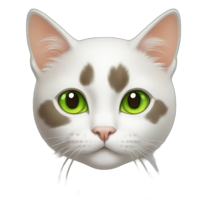 Orange white black cat Green eyes sticker
