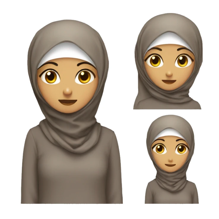 a girl hijabi weith face and gougeus sticker