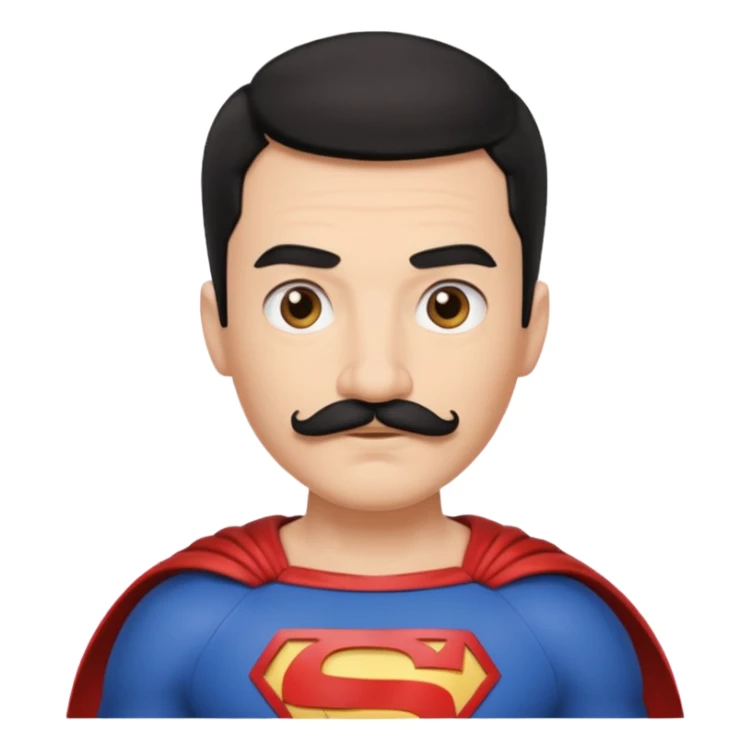 Superhero short hair & mustache  sticker