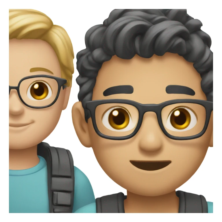 Combine these two emojis 😑 and 🤓 but make it Asian sticker