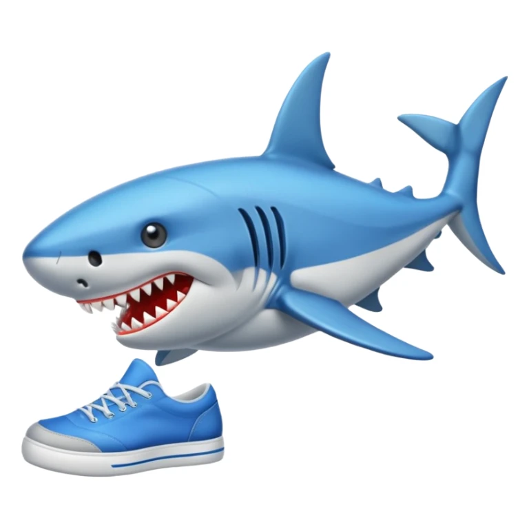 Tiburón con zapatillas azules  sticker