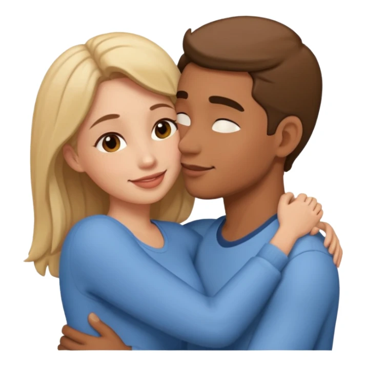 couple hug and kiss moment  sticker