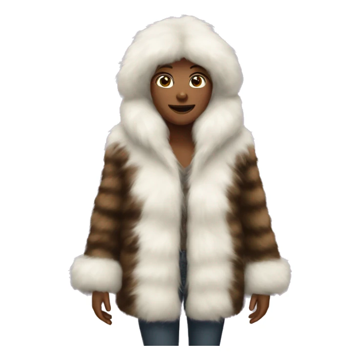 Fluffy Women's Fur Coat sticker