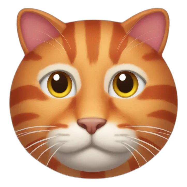 A red cat with White stripes sticker