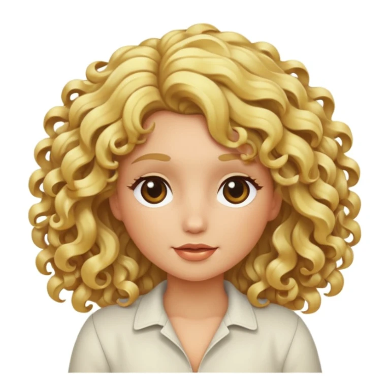 curly blonde hair, only hair, no person sticker