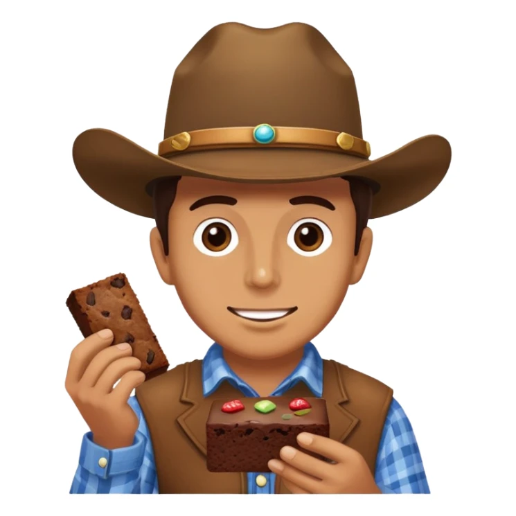 Horse cowboy hat brownie  sticker