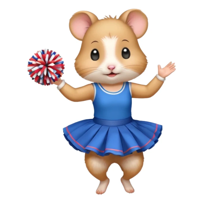 hamster girl dancing with skirt holging o mpom sticker