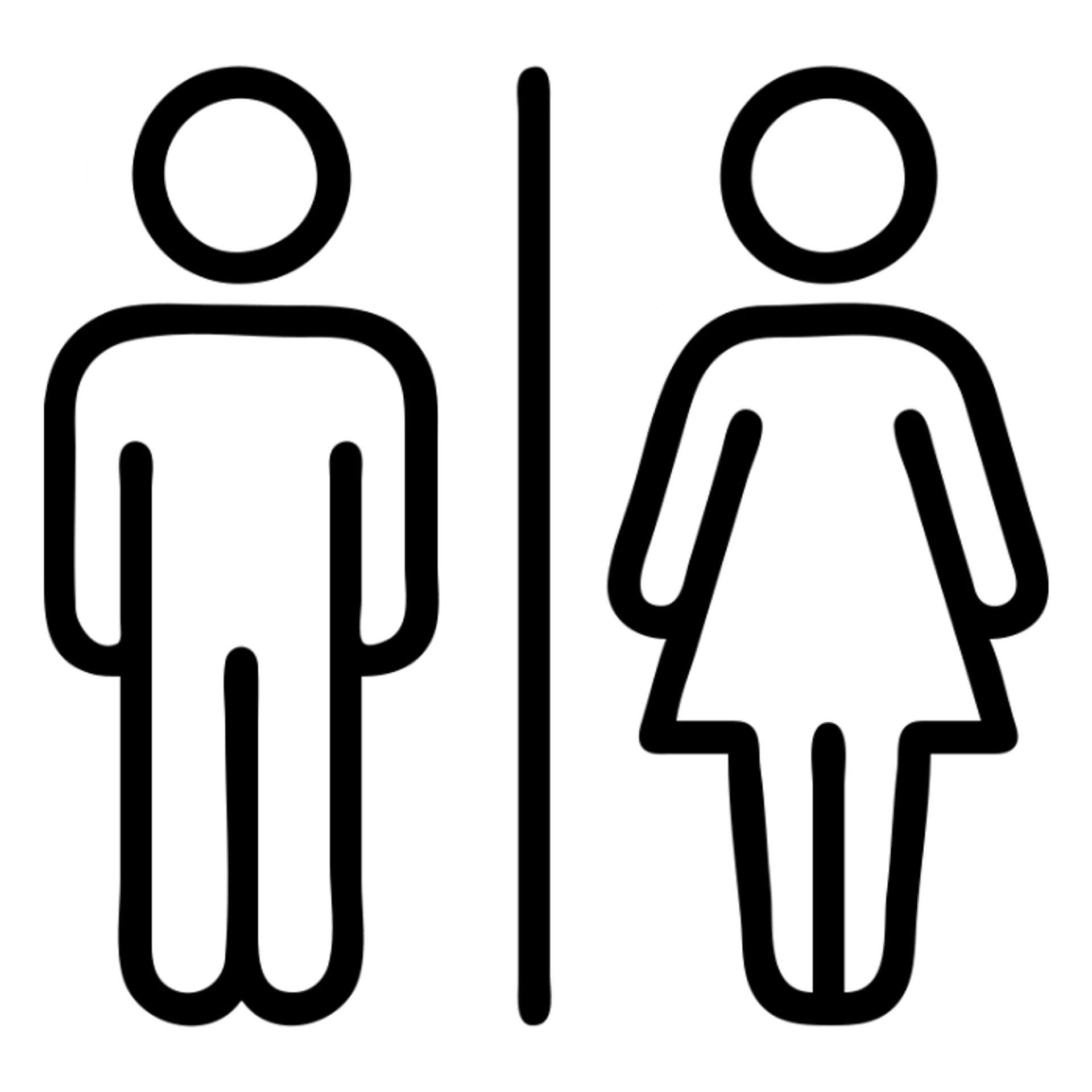 wc sign man & lady with outline sticker