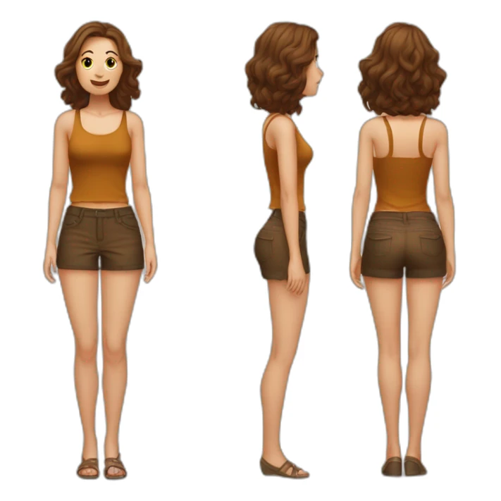 femme obèse avec de grosse cuisse et des cheveux-marron sticker