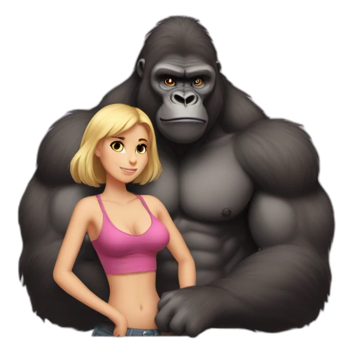 Very buff Gorilla in love with girl sticker