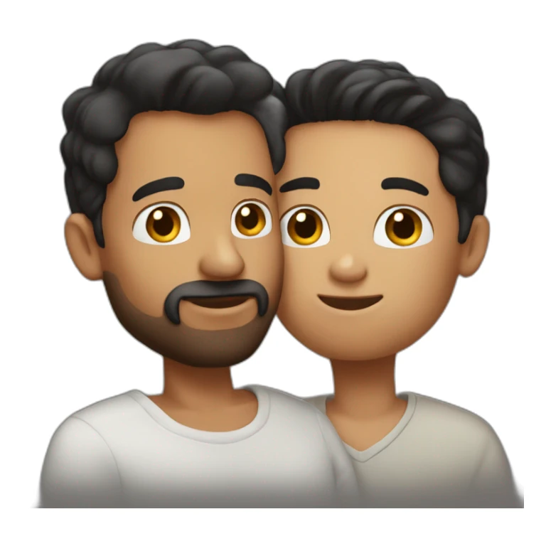 redhead brown man kissing black haired man sticker