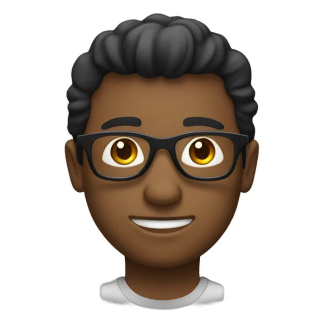 un chico negro con pelo corto y gafas sticker