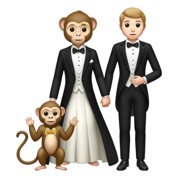 Full body man  marrying a monkey sticker