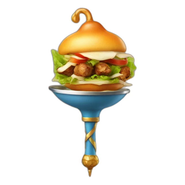 kebab out of a genie's lamp sticker
