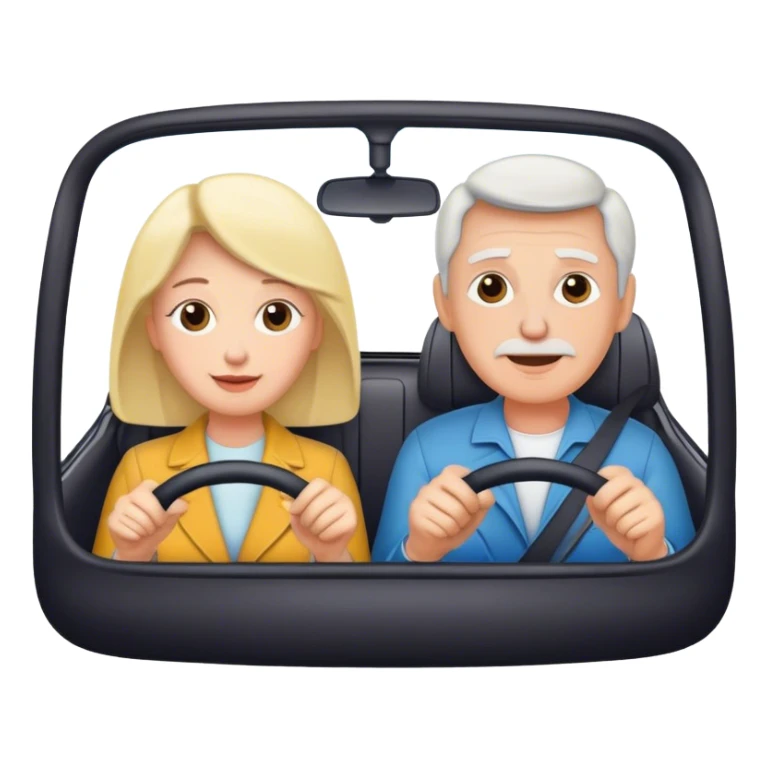 mom and dad in car driving sticker