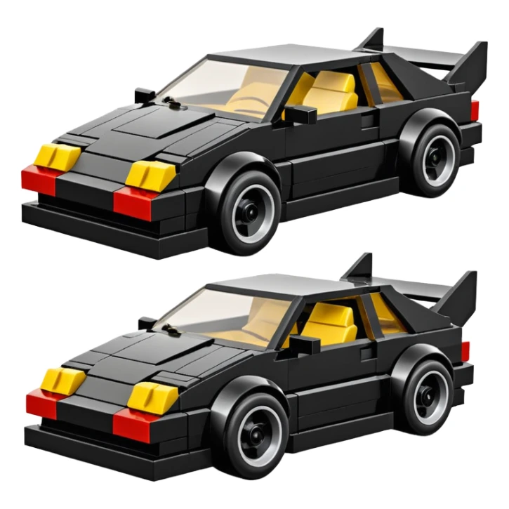  Venom’s aerodynamic opulent dark  futuristic concept loosely based on Toyota 1986 AE86 (flat long straight faceted mechanical body)Lego lightweight stealthy street hot rod  sticker