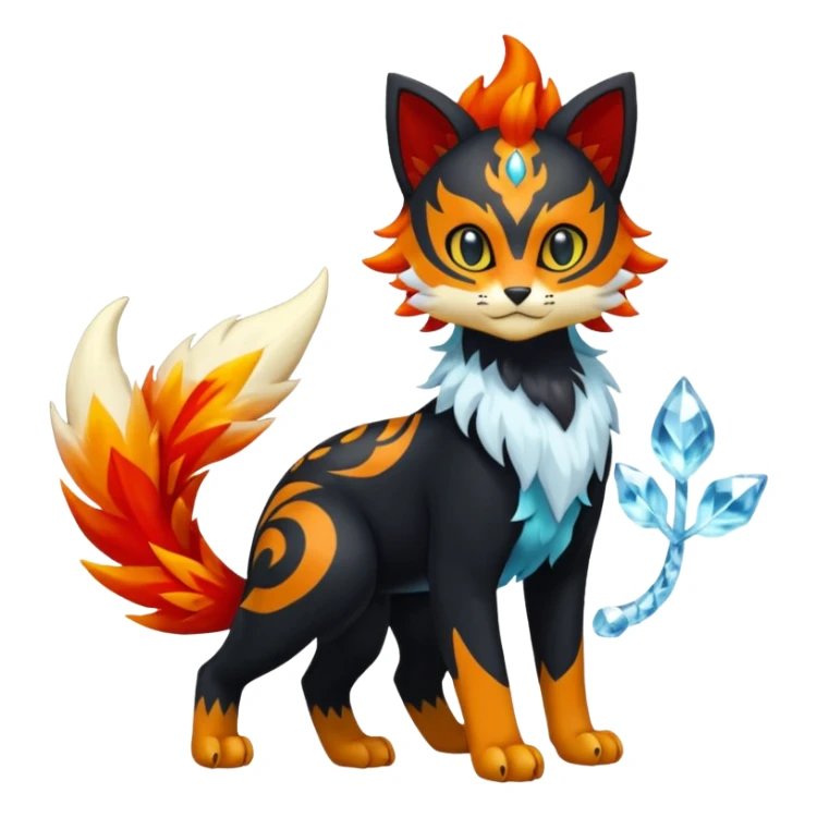 Liepard-Amaura-Litten-Sprigatito-Pokémon-fusion-creature (full body) sticker