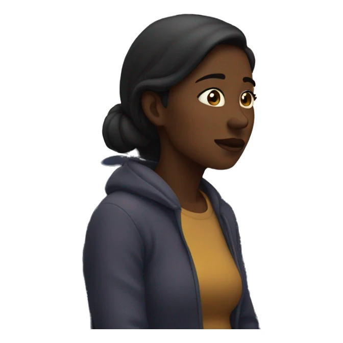 Woman gazing at night scene sticker