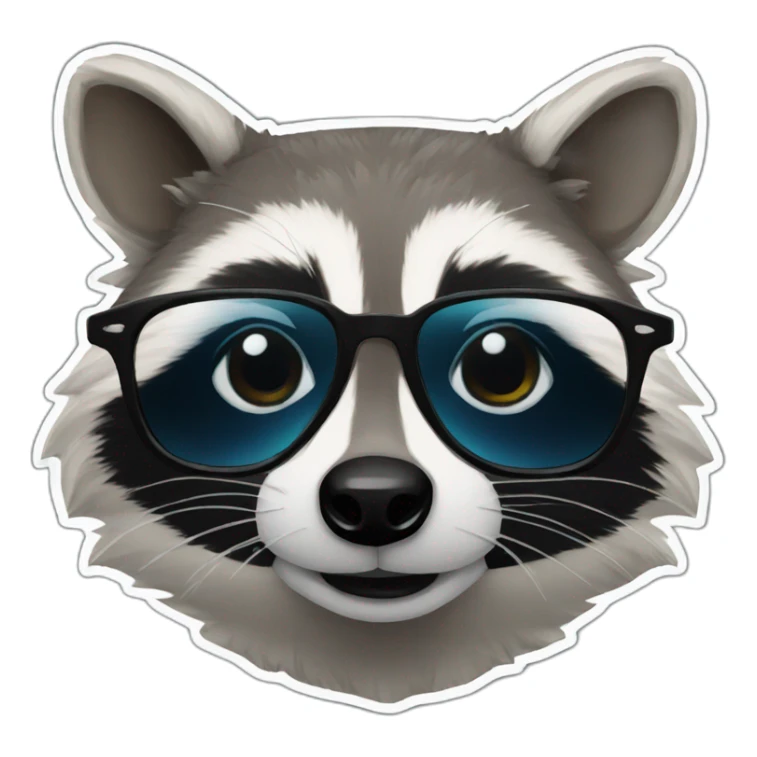 raccoon with glasses sticker