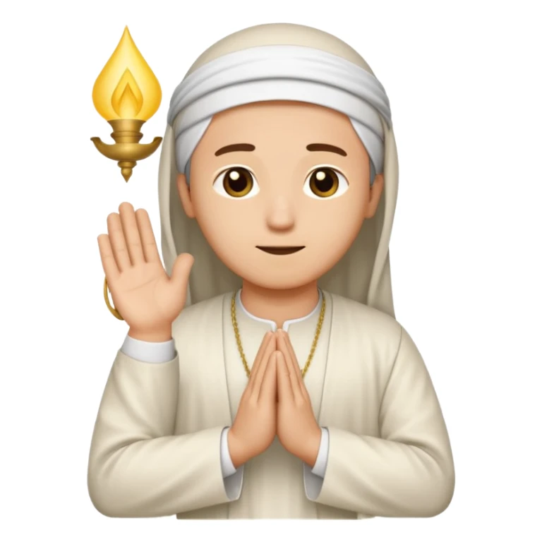Make a person praying in Islam religion make it a sideways facing 2d emoji sticker