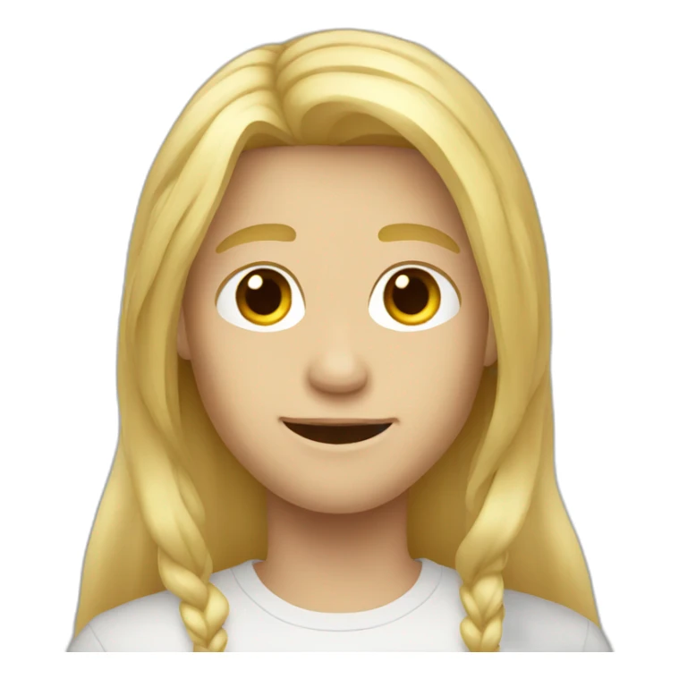 Blonde long hair boy sticker