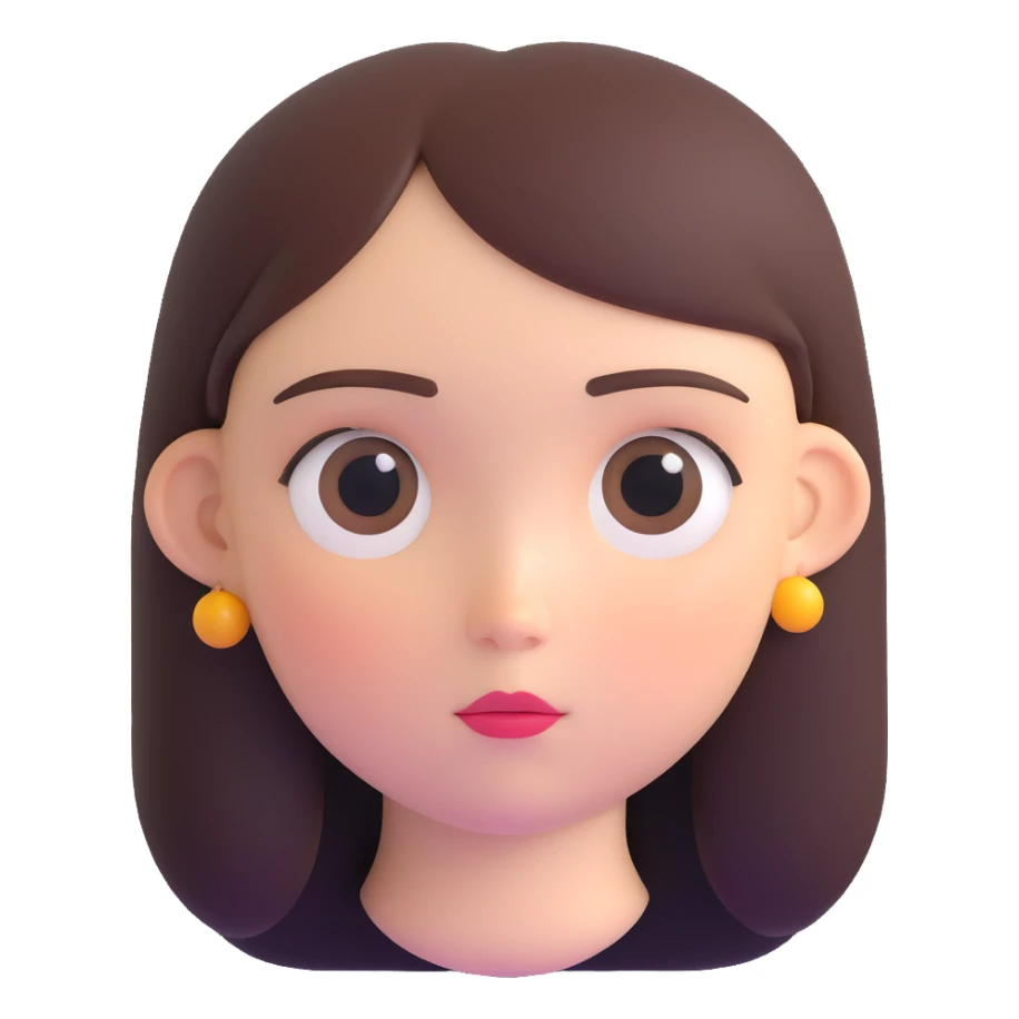 girl with narrow small eyes and big round face sticker
