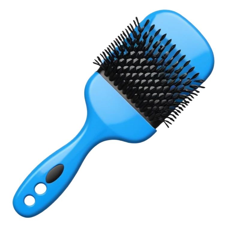 blue hairbrush with bristles sticker