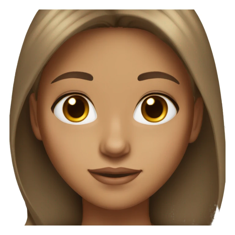 girl tan skin brown eyes brown hair with subtle blonde highlights and long lashes sticker