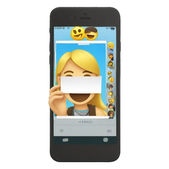 student receives an invitation on his mobile phone sticker