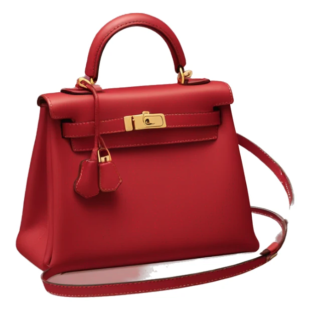 Mini Kelly bag (Hermes) cherry red color sticker