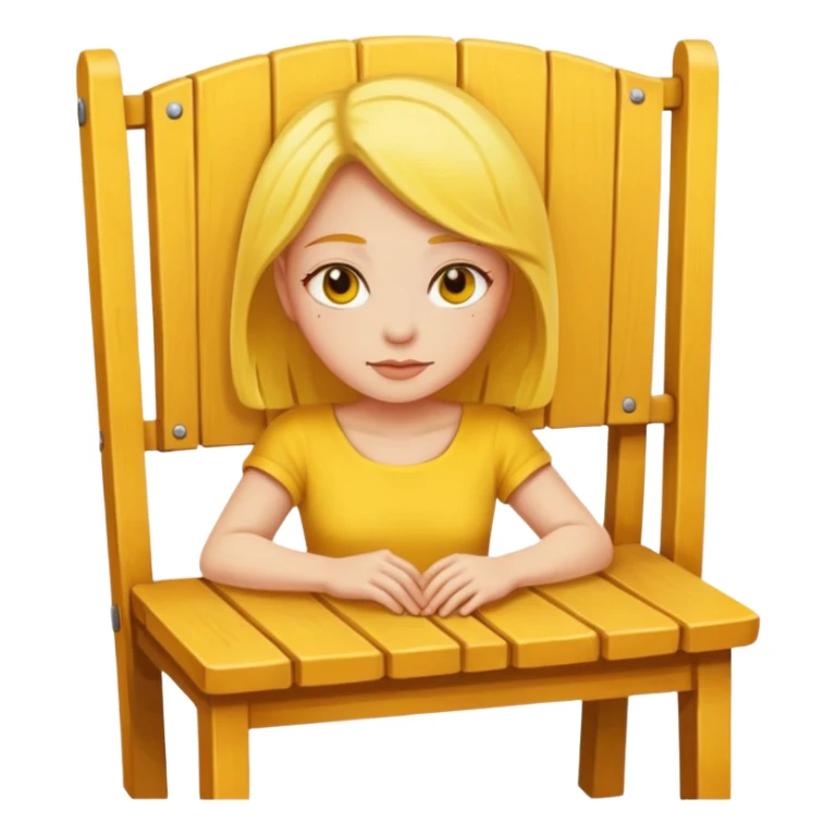 a woman with yellow skin sitting on a chair sticker