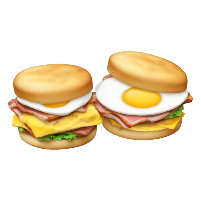 Breakfast sandwich with English muffin with egg bacon and cheese sticker