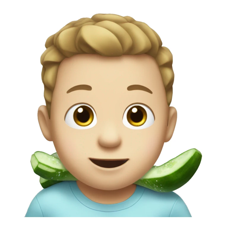 baby shark with a cucumber sticker