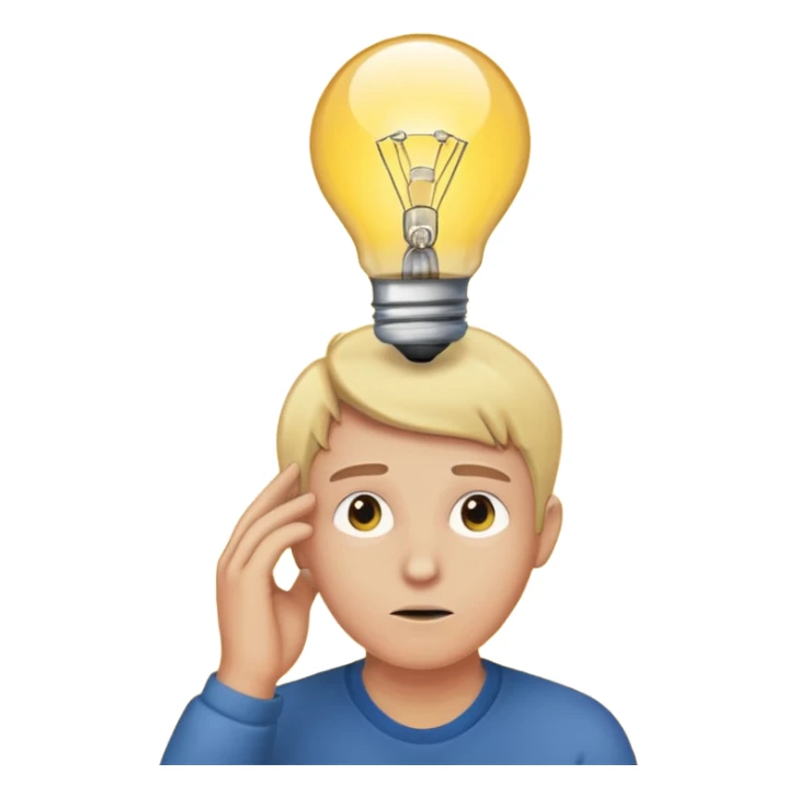 Generate a realistic emoji of someone someone figuring something out being smart about it sticker