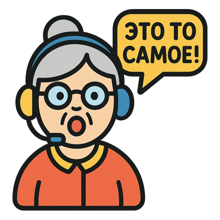 grandmother call center operator shouting “That's the one” in Russian sticker