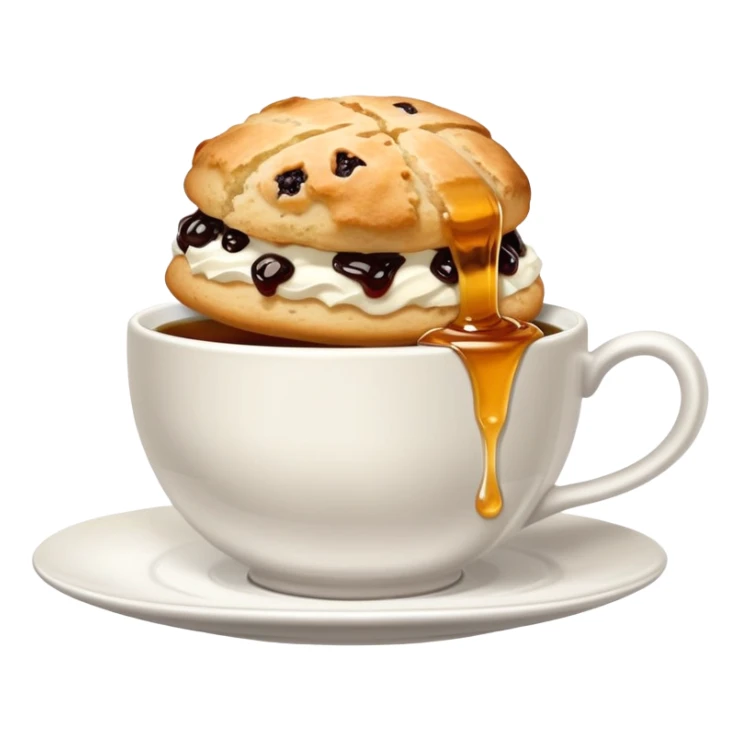 scone being dunked in a cup of British tea sticker