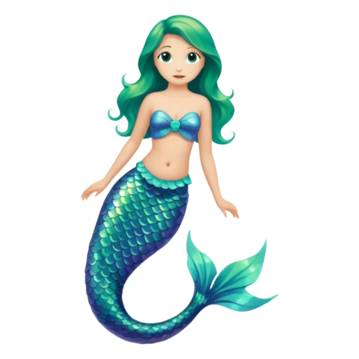 green aqua coloured siren mermaid tail end only sticker