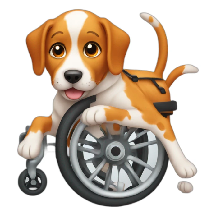 dog with spots in orange wheelchair sticker