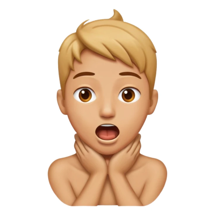 Person with hands on there neck crossed and mouth open sticker