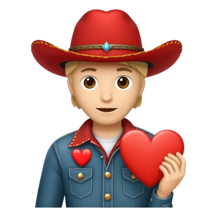 Puedes hacer el órgano conocido como corazón de humano con  un sombrero de vaquero color negro encima sticker