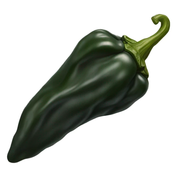 Single Dried black poblano chili pepper sticker