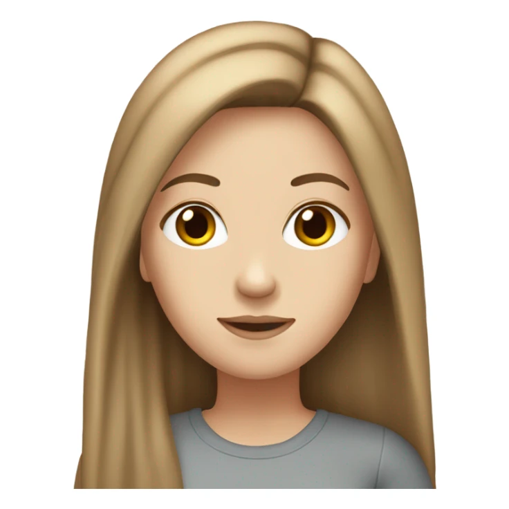 white girl with brown straight hair sticker