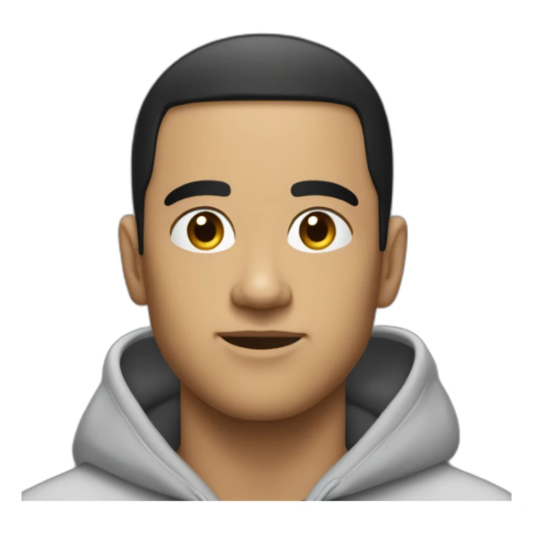 hoodie-on mike bronteroc with black hair and buzz cut sticker