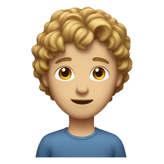 White boy, with light brown wavy hair covering forehesd sticker