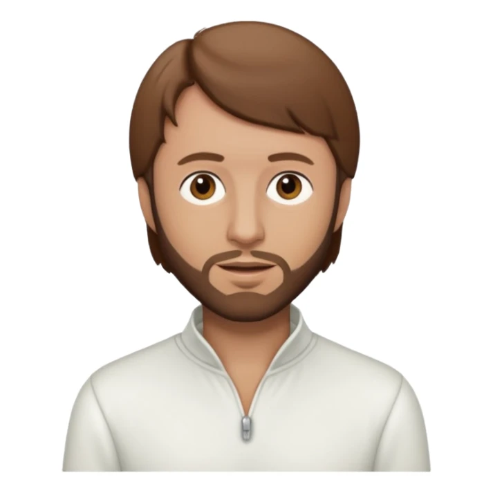 Maurice Gibb brown eyes, brown hair, white outfit sticker