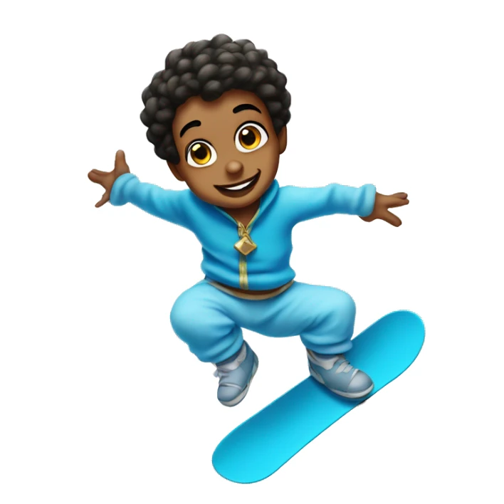 baby blue genie from aladin do snowboard sticker