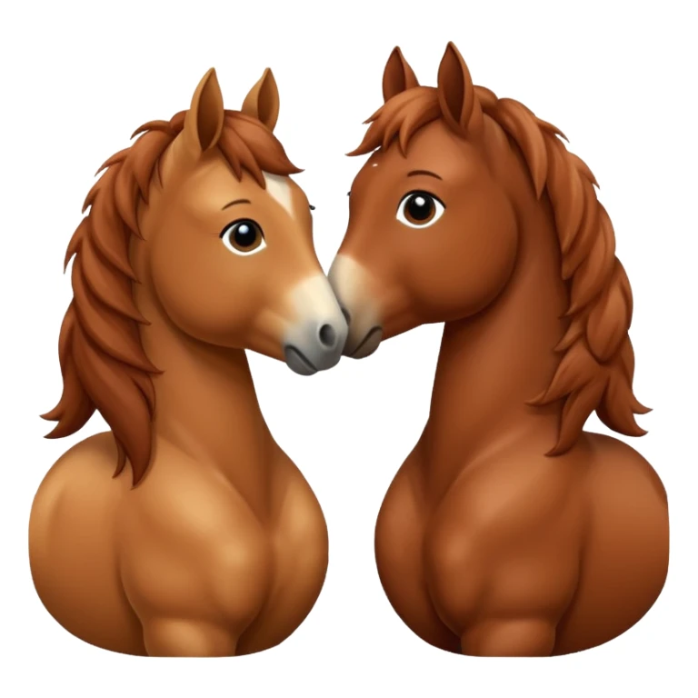 horses kissing heart sticker