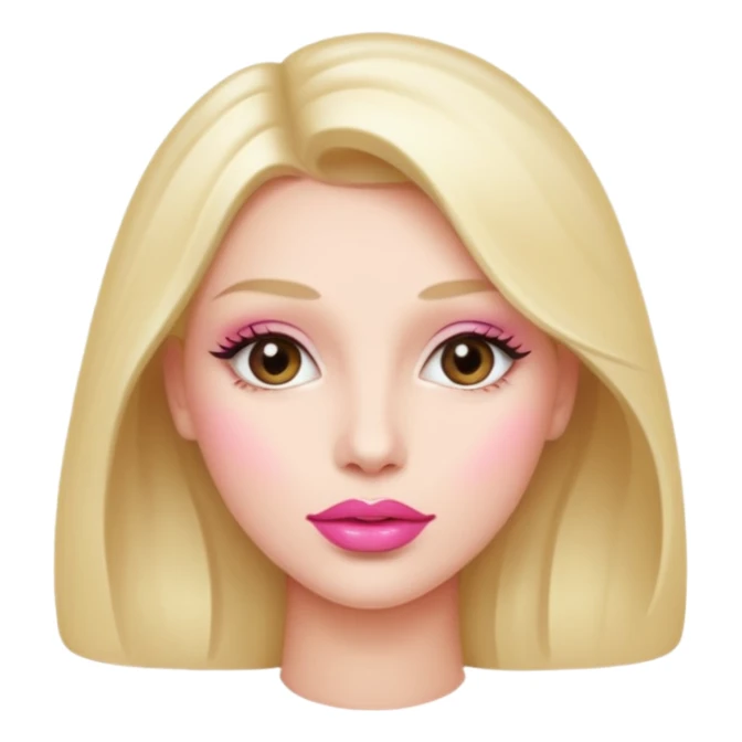 woman with shiny lip sticker