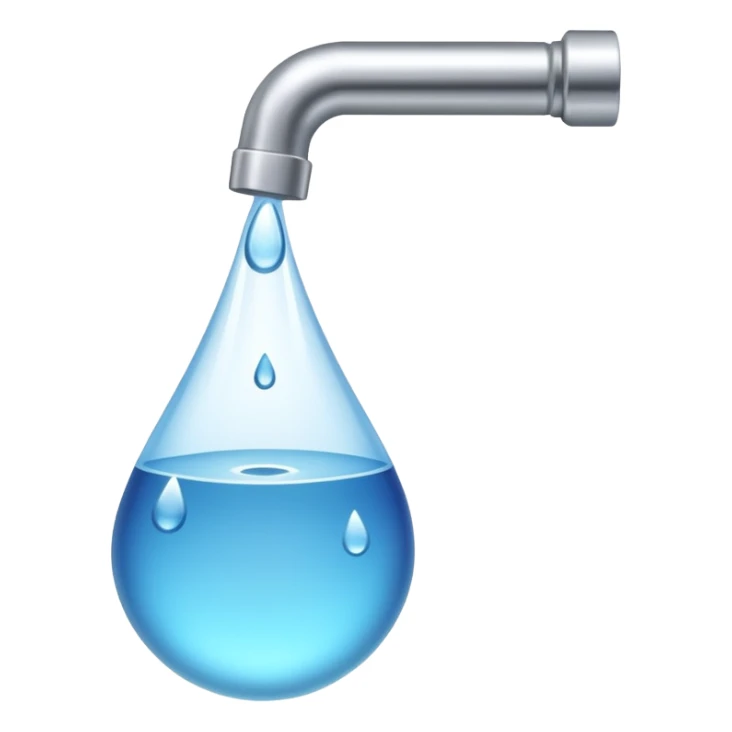 a tap with a small water droplet at the end sticker