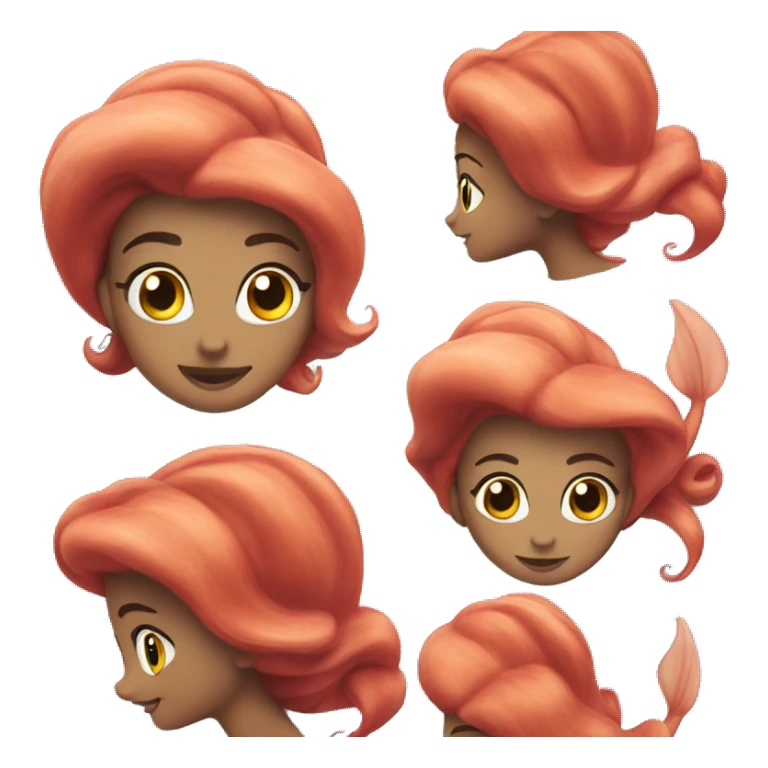 Ariel the mermaid swimming. Her tail sticker